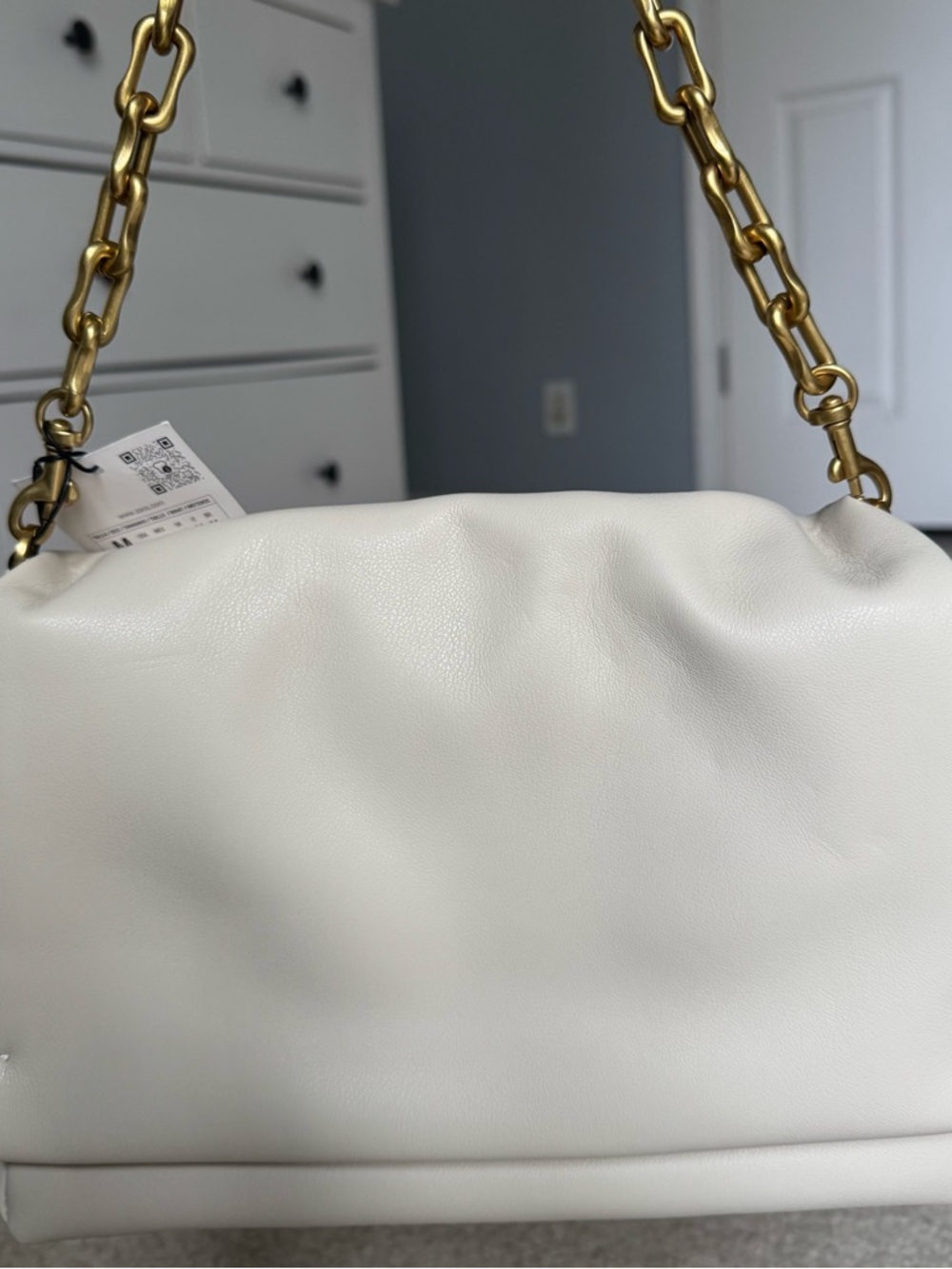 ZARA Gold Chain Strap Soft Shoulder Bag - NWT - Picture 5 of 6